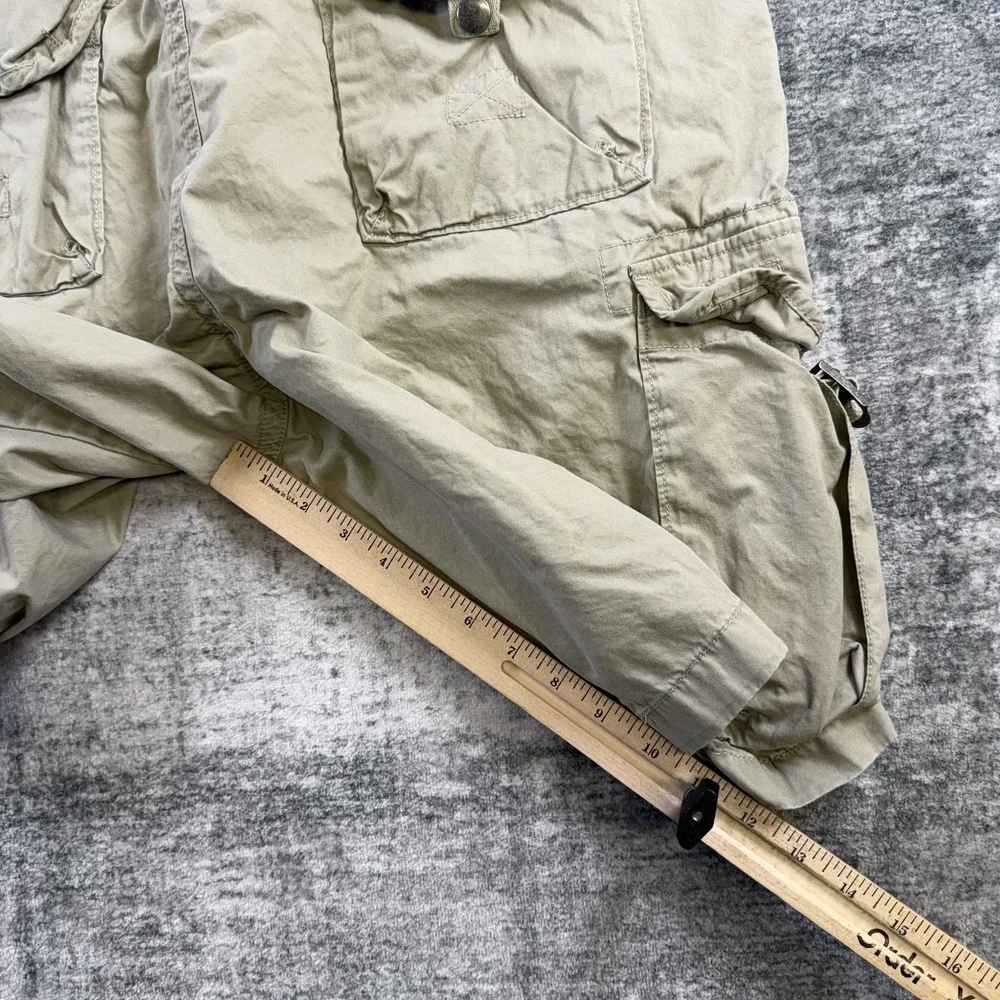 Y2K J Crew Cargo Shorts Men 38 Khaki Broken In Preppy Grunge Military Drawstring